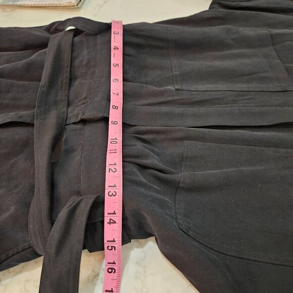 NEW NWT Nine West Black Belted Utility Jumpsuit Long Sleeve Medium Pockets - Picture 12 of 14